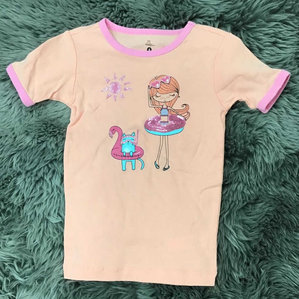 Pl Sleep | Girl's T-shirt | Orange | Size 6